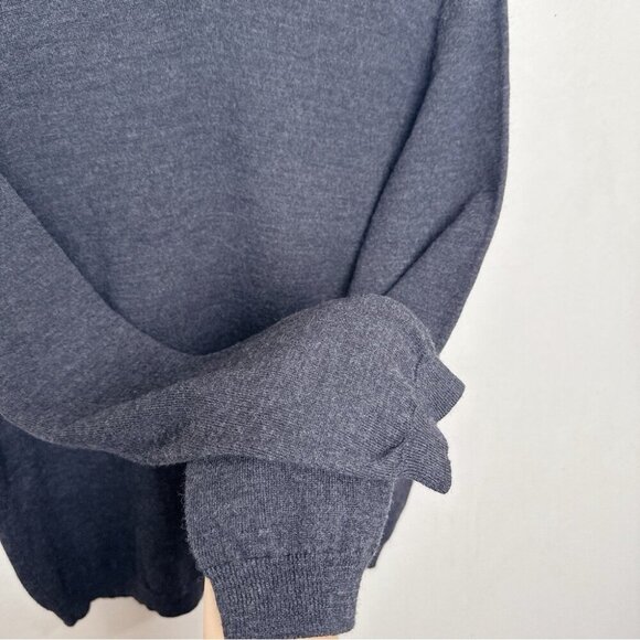 Calvin Klein Mens Large Extra Fine Merino Wool Vneck Sweater In Grey Color - Picture 11 of 16